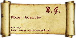 Mózer Gusztáv névjegykártya